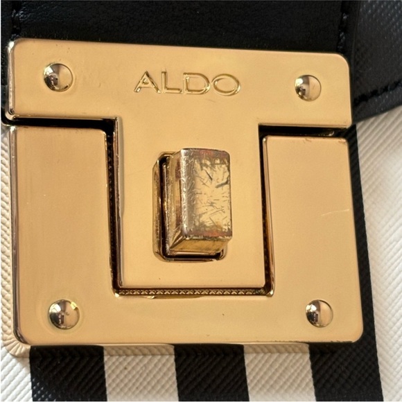 Aldo Glendaa Tote Bag 10x8" Black And White - Picture 8 of 15